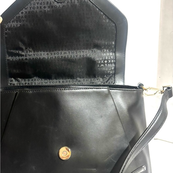 Kate Spade Black Satchel with Gold Accent shoulder handbag - Picture 7 of 7